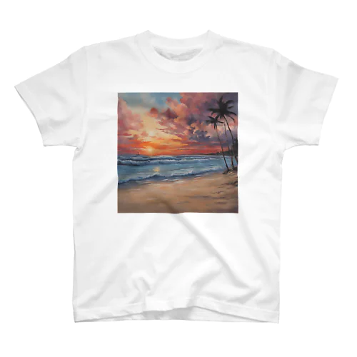 夕日の海辺 Regular Fit T-Shirt