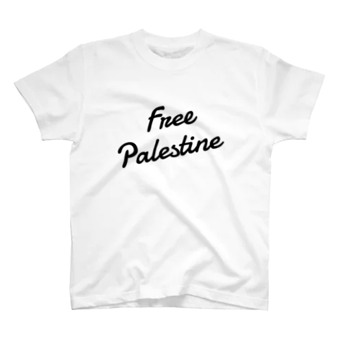 FreePalestine：黒文字 Regular Fit T-Shirt