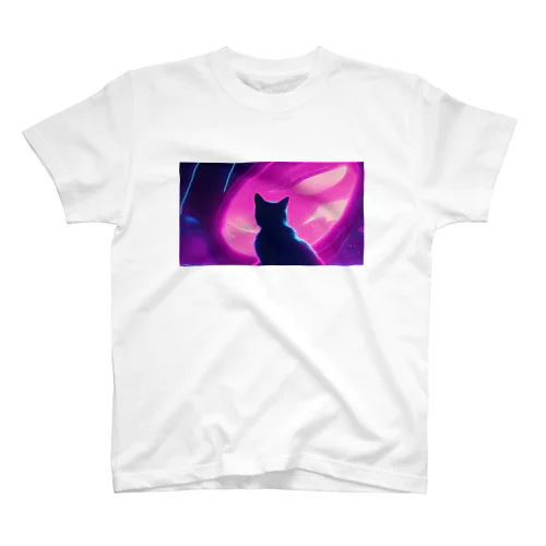 空に思いはせる猫 Regular Fit T-Shirt