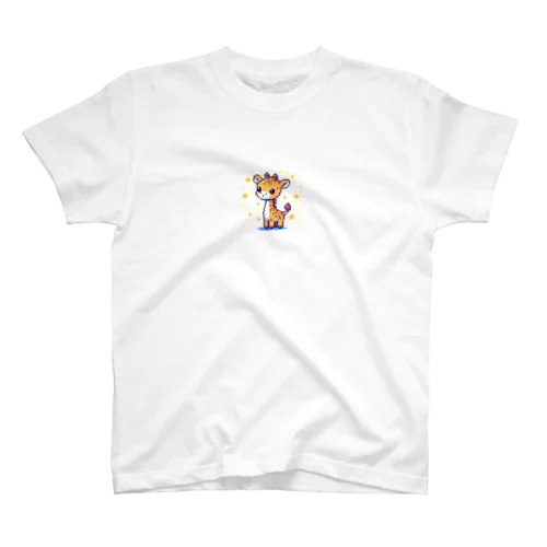 キリンの可愛いドット絵 スタンダードTシャツ