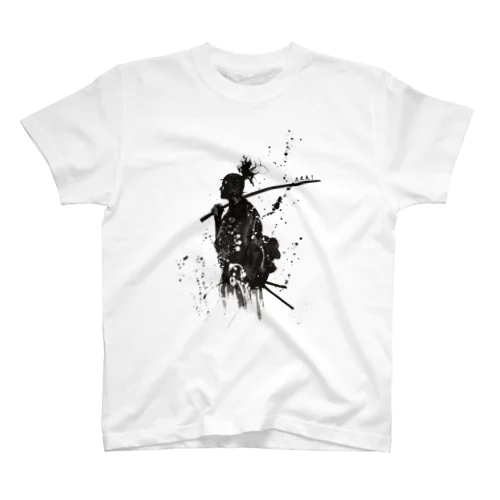 黒と白のサムライ: 陰と陽の完璧なバランス スタンダードTシャツ