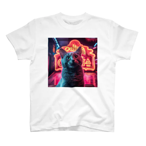 ロシアンブルー#4【ネオンストリートcat】 スタンダードTシャツ