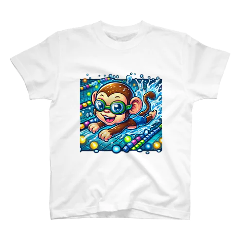 Swimming monkey スタンダードTシャツ