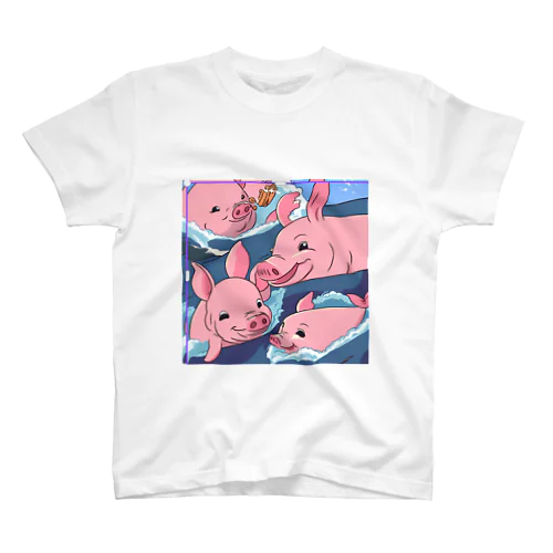 クジラと遊ぶ仔豚 スタンダードTシャツ