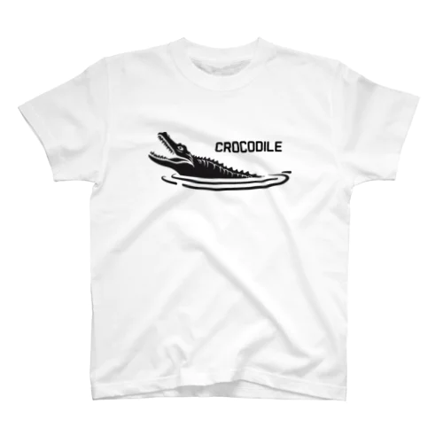 クールなモノクロクロコダイル スタンダードTシャツ