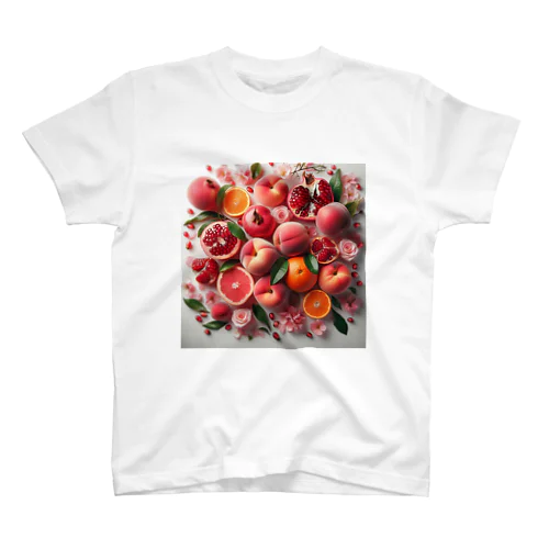 ざくろ、桃、柑橘の実/Pomegranate,Peach,Citrus Regular Fit T-Shirt