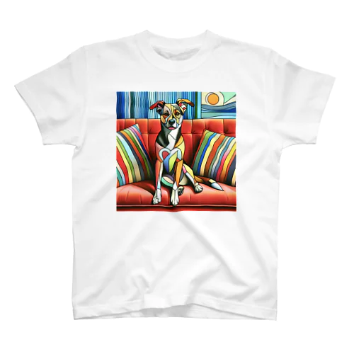 カラフルお座り犬 スタンダードTシャツ