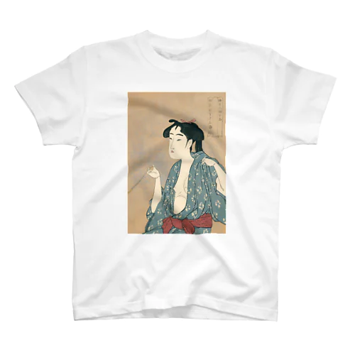 浮世絵：喜多川歌麿_婦女人相十品・煙草の煙を吹く女 スタンダードTシャツ