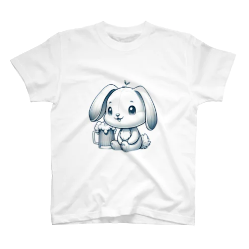 可愛いウサギ(垂れ耳ビール)04 スタンダードTシャツ