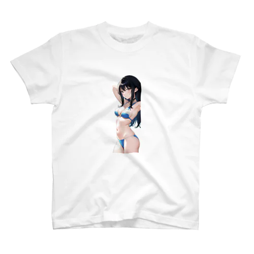 黒髪水着美少女 スタンダードTシャツ