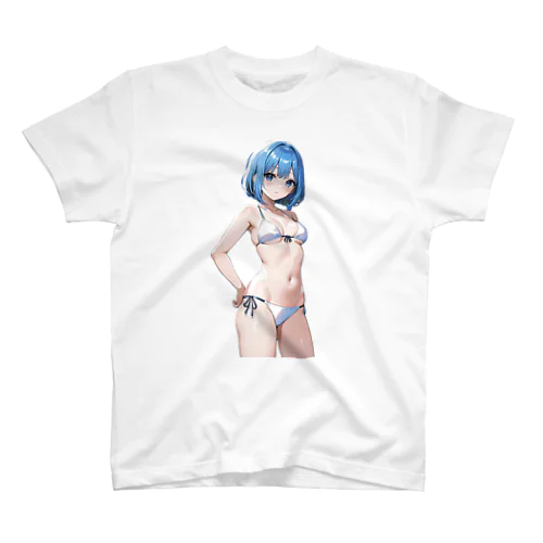 白いビキニの美少女 スタンダードTシャツ