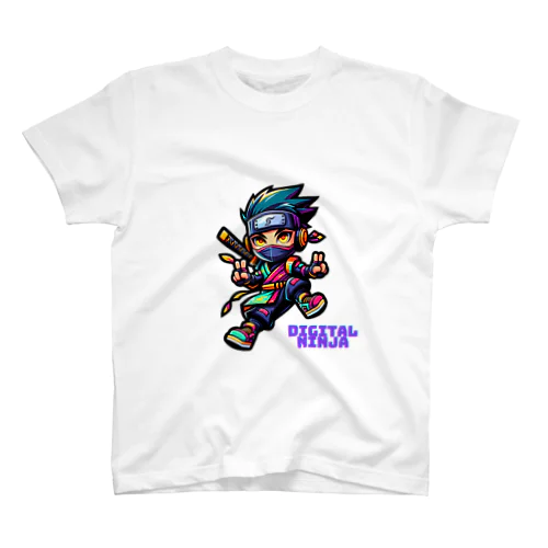 “Digital Ninja” ロゴ付き Regular Fit T-Shirt