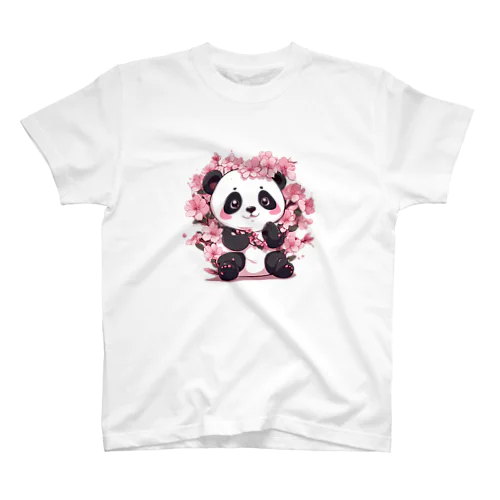 満開桜とパンダ スタンダードTシャツ