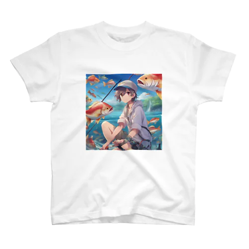 釣りガール爆釣！ スタンダードTシャツ