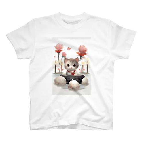 猫とお花 Regular Fit T-Shirt