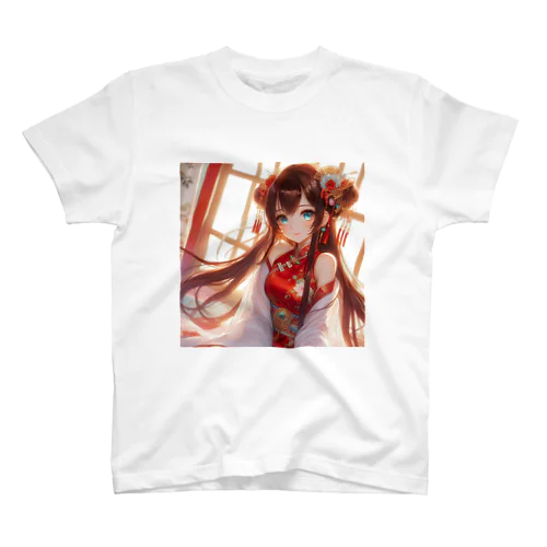 チャイナ服の美少女 スタンダードTシャツ