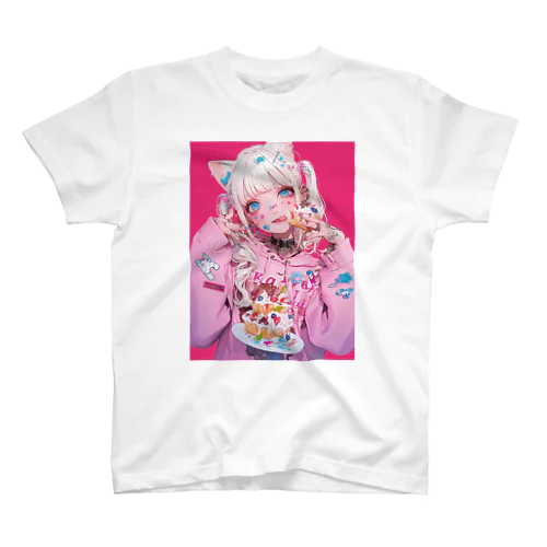 ケーキを食べる美女 スタンダードTシャツ