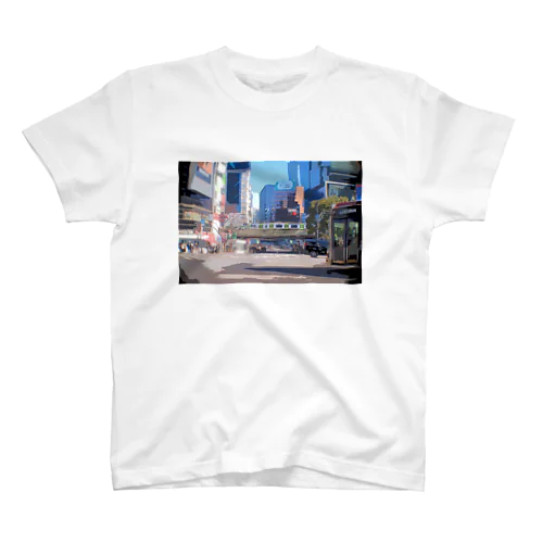 渋谷駅ハチ公口前のスクランブル交差点の日常 Regular Fit T-Shirt