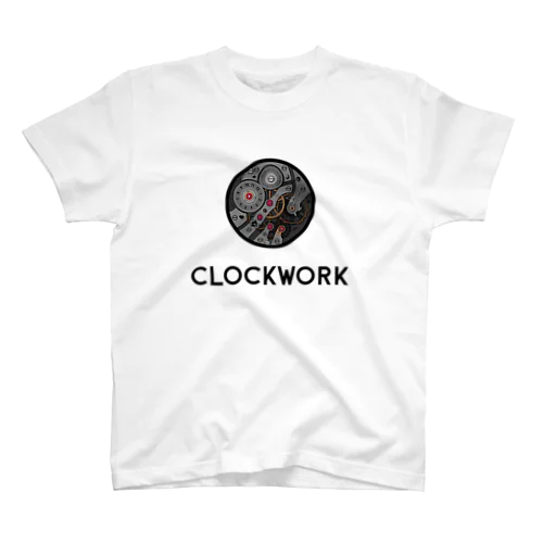 時計仕掛けのイラストとCLOCKWORKロゴ スタンダードTシャツ