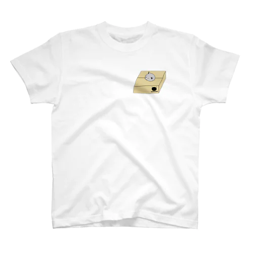 ハコネコグレー猫Ver（ひょっこり）小 Regular Fit T-Shirt