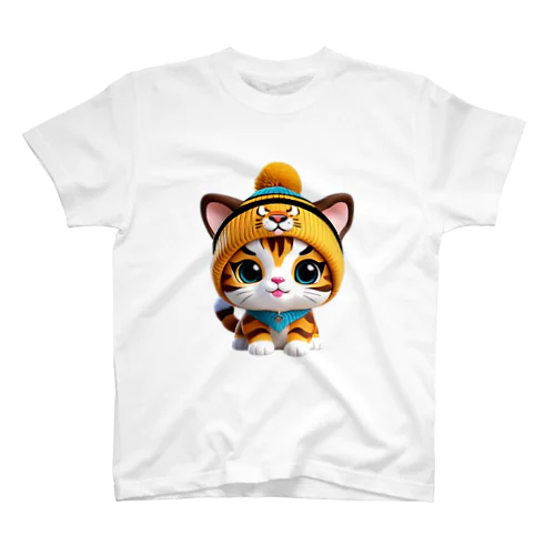 ベンガルキャットとニット帽⑦ スタンダードTシャツ