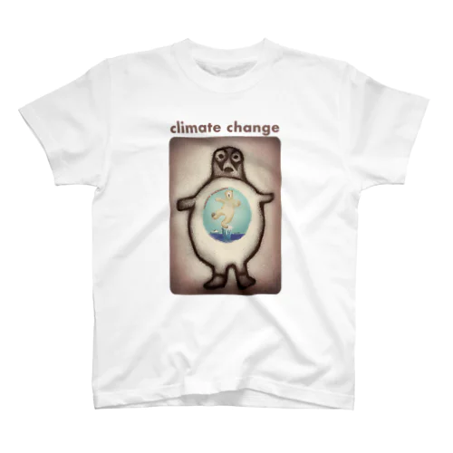気候変動に危機感を感じる北極のペンギン スタンダードTシャツ