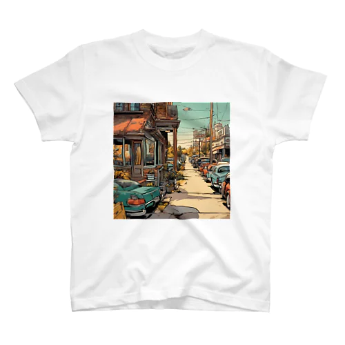 American Comic City Landscape 3 スタンダードTシャツ