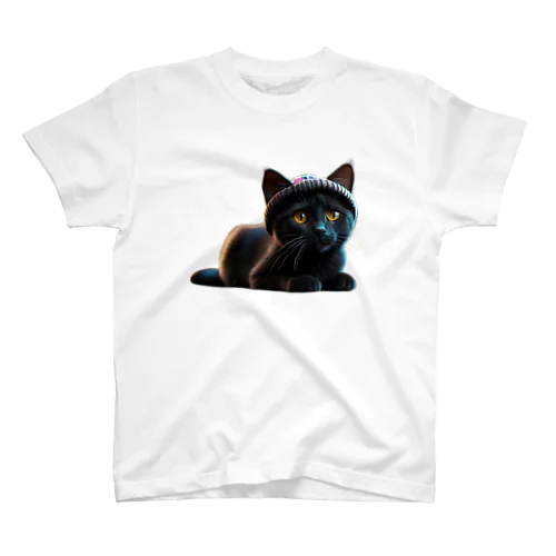 黒猫とニット帽③ スタンダードTシャツ