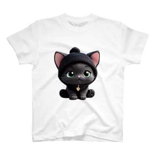 黒猫とニット帽④ スタンダードTシャツ