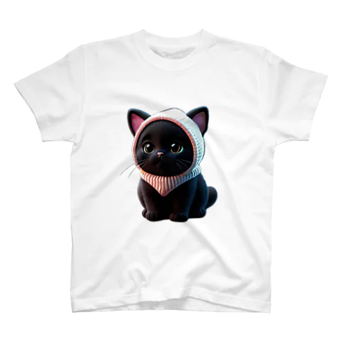 黒猫とニット帽⑤ スタンダードTシャツ