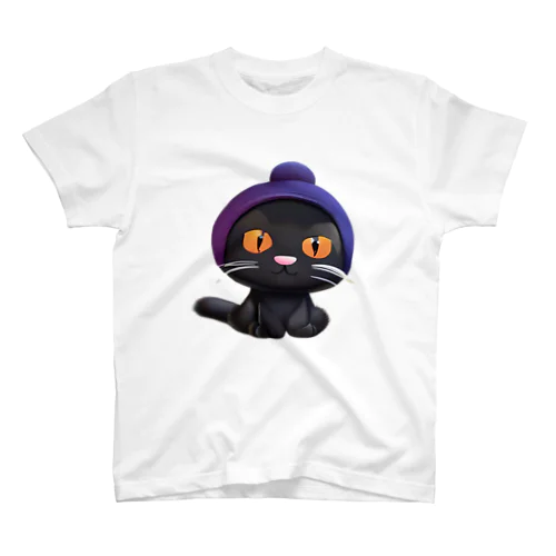 黒猫とニット帽⑧ スタンダードTシャツ