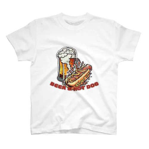 ビール＆ホットドック Regular Fit T-Shirt