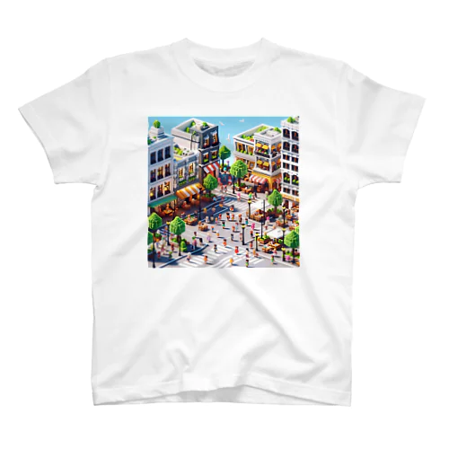 ボクセル街並み01 Regular Fit T-Shirt