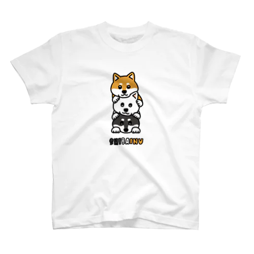 柴犬のトーテムポール スタンダードTシャツ