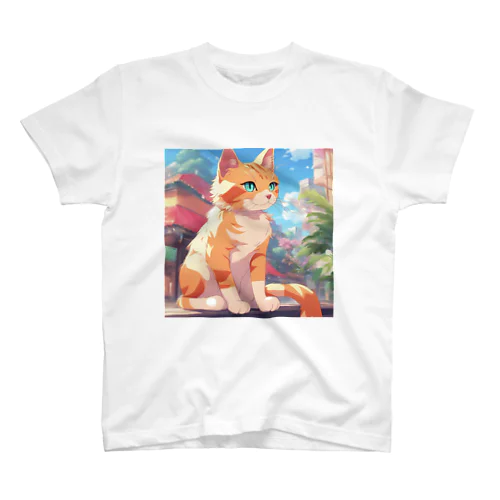 窓辺に佇む、かわいらしい猫ちゃんの姿🐱✨ Regular Fit T-Shirt