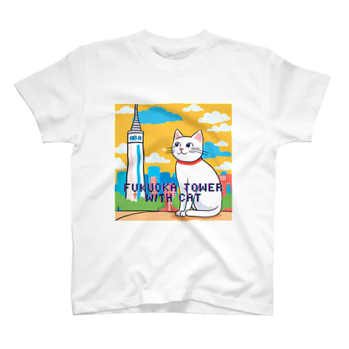 FUKUOKA TOWER with CAT Regular Fit T-Shirt