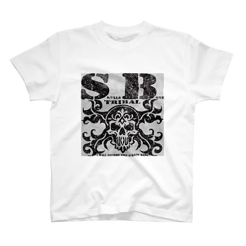 SKULL&BONE TRIBAL GRUNGE BLK ON CONCRETE スタンダードTシャツ