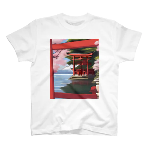 鳥居と桜 スタンダードTシャツ