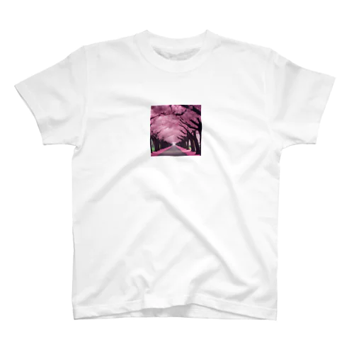 満開の桜道 Regular Fit T-Shirt