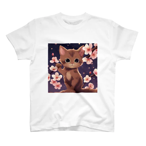 春と梅と茶猫03 スタンダードTシャツ