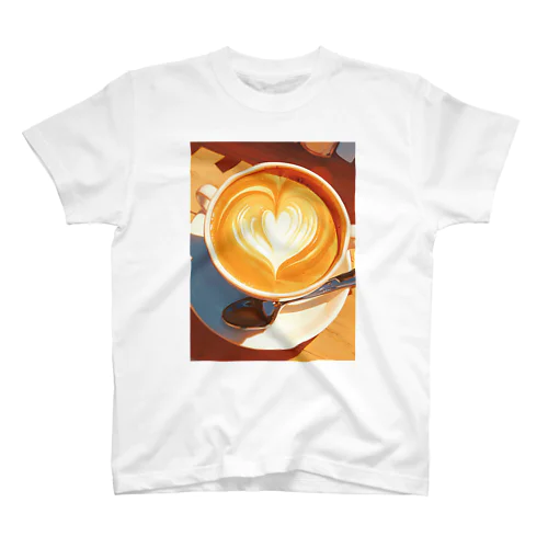 カフェラテで至福の一杯　BLUE PLUM  691 スタンダードTシャツ