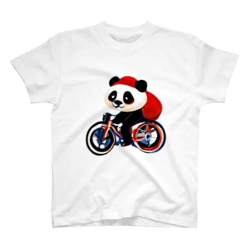 自転車に乗るパンダ③ Regular Fit T-Shirt