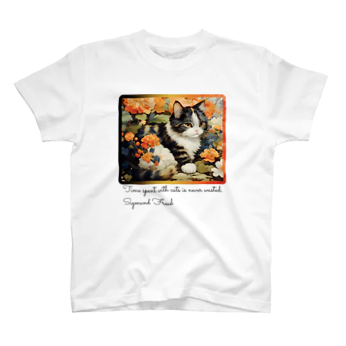 和風な癒しの三毛猫 スタンダードTシャツ