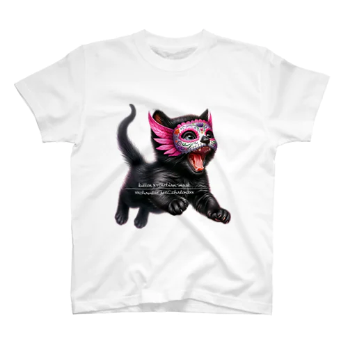 仮面の黒猫 (透過/跳跃) スタンダードTシャツ