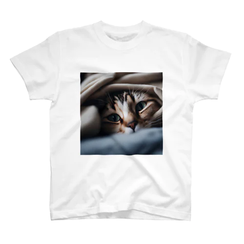 毛布の下に隠れている猫 スタンダードTシャツ