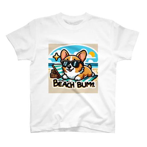 夏のおしゃれ大作戦！ピーチカラーの柴犬 Regular Fit T-Shirt