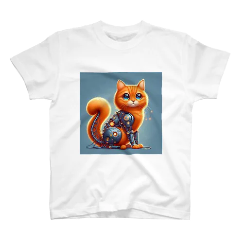 体がロボットで、顔が猫の画像 スタンダードTシャツ