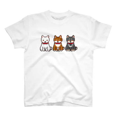 ドット絵三柴犬さん Regular Fit T-Shirt