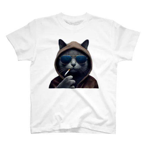 Smoking Cat Regular Fit T-Shirt