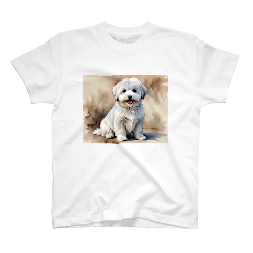 コトン・ド・テュレアール　Coton de Tulear　水彩画風 スタンダードTシャツ